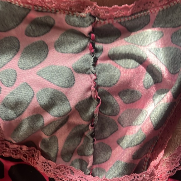 Pink and Black Lace Animal Print Dress - Picture 3 of 6